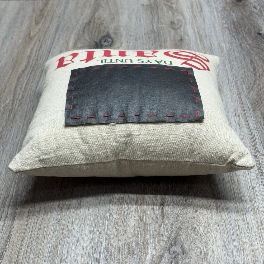 Pier 1 Imports Christmas Throw Pillow Advent Countdown Chalkboard NWOT 11